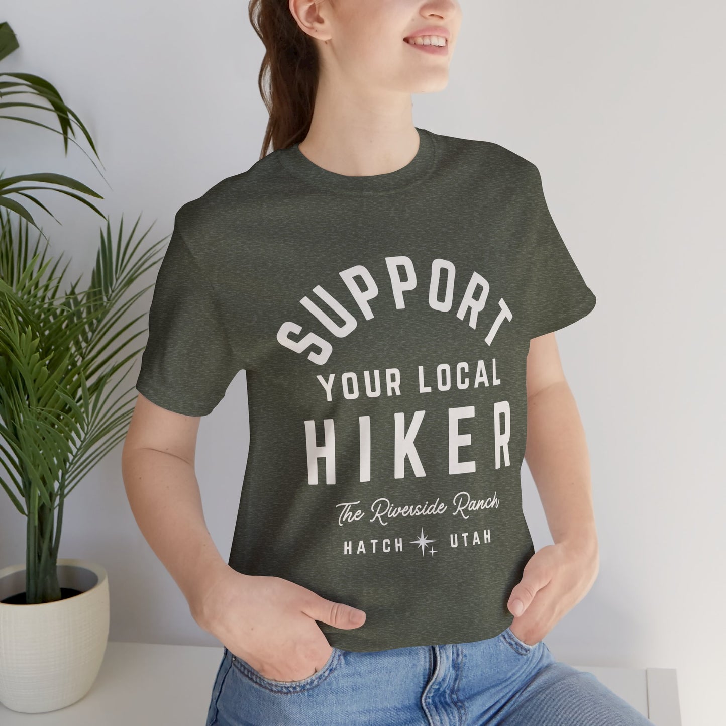 Support Your Local Hiker Soft Jersey Tee - Perfect for Nature Lovers